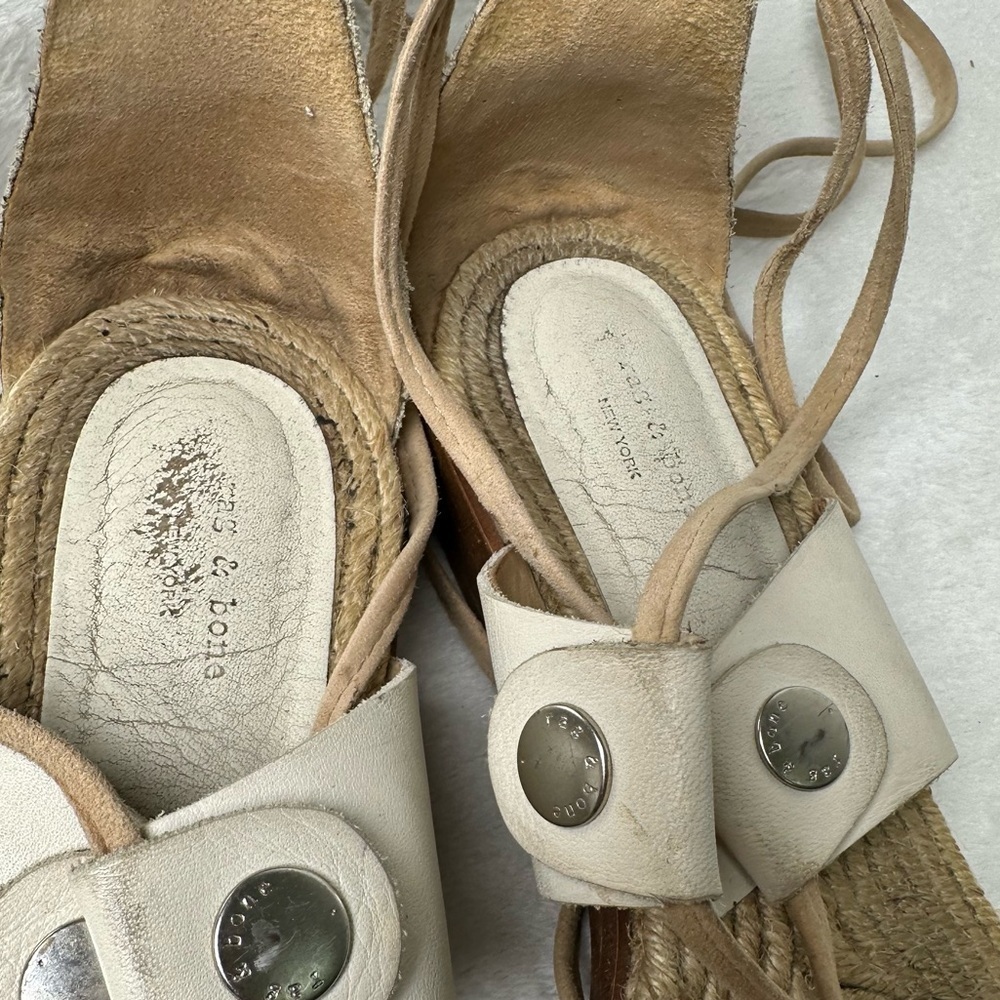 Rag & Bone Evelyn Tie Up Gladiator Sandals in Ivory Size 8.5 - Picture 6 of 12